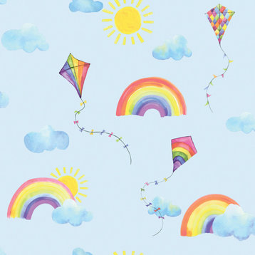 Rainbows and Flying Kites, Over the Rainbow Collection, Blue