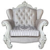 ACME Versailles Chair in Ivory Velvet & Bone White