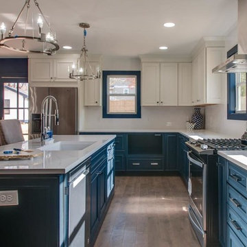 A Dramatic Nautical Kitchen