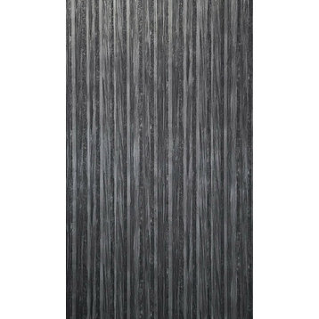 Industrial charcoal gray black plain stria lines Wallpaper, 21 Inc X 33 Ft Roll