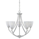 Designers Fountain - Tackwood 5-Light Chandelier, Satin Platinum - Bulbs not included