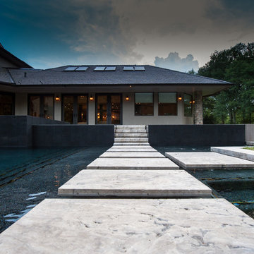 Modern Backyard Retreat with Floating Patio