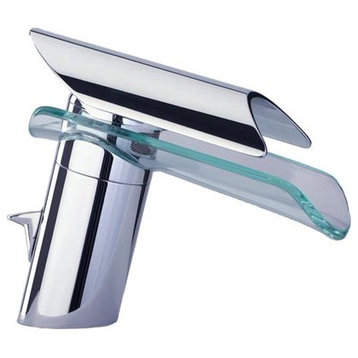 Polished Chrome/Glass Spout LaToscana 73CR211VR Single Control Bath Faucet