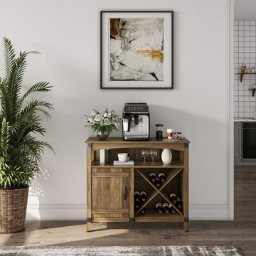 Modern Kitchen Oak Cabinets | Vintage Coffee Station Wine Bar Cabinet