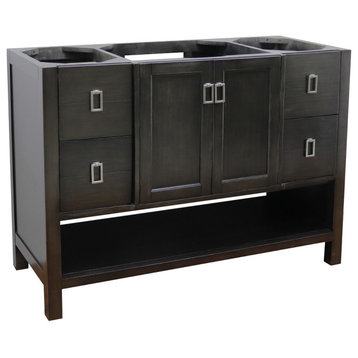 48" Single vanity in Silvery Brown finish - cabinet only