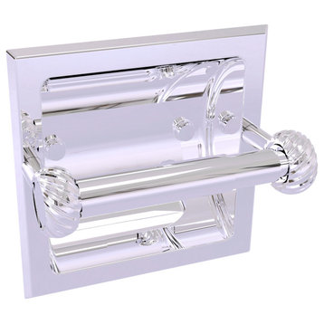 Continental Recessed Toilet Tissue Holder With Twist Accents, Polished Chrome