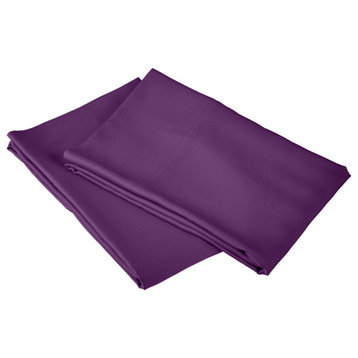 300 Thread Count Solid Durable Pillowcase Cover, Purple, Standard