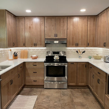 Modern Kitchen Remodel Done in a Maple Mission Door