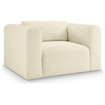 Meridian Furniture - Shaggy Upholstered Chair, Cream, Corduroy Performance Fabric - Indulge in the allure of the Cream Corduroy Performance Fabric Shaggy Arm Chair by Meridian Furniture. Its captivating design and luxurious Cream Corduroy Performance Fabric elevate any space with effortless elegance. Crafted with precision and durability in mind, this stunning piece becomes the focal point of gatherings, fostering moments of connection and warmth. Embrace sophistication and style with the Shaggy Arm Chair, a testament to exquisite taste and timeless beauty.