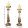 Traditional Brown Wood Candle Holder 44410