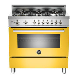 36" Professional Series 6 Burner Gas Range in Yellow - Gas Ranges And Electric Ranges