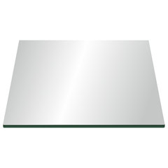 Fab Glass and Mirror 16 x 30 Rectangle 3/8 Thick Tempered Pencil Edge Polish Touch Corners Glass Table Top, Clear