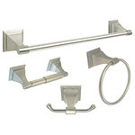eBuilderDirect - eBuilderDirect Bathroom Accessories, Satin Nickel, 4-Piece Set 18" - eBuilderDirect Bathroom Accessory sets are a functional and stylish addition to any bathroom, powder room, or laundry room. These bath sets are constructed of metal and come with all necessary mounting brackets, drywall anchors, and screws.