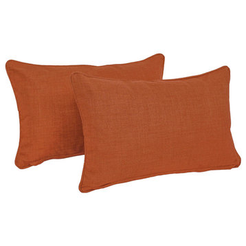 20"x12" Outdoor Spun Polyester Back Support Pillows, Set of 2, Cinnamon