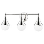 Mitzi by Hudson Valley Lighting - Ariana 3-Light LED Bath Bracket, Polished Nickel, Opal Glossy Glass - Features:
