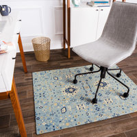 Tabrix Blue and Beige Rug'd Chairmat, 40"x54", .25" Pile Height