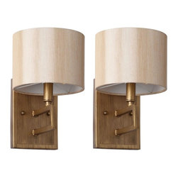 Safavieh Catena 2-Light Antique Gold Sconce (Set of 2) - Wall Sconces