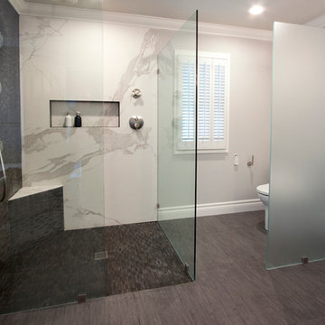 Master bathroom shower wall
