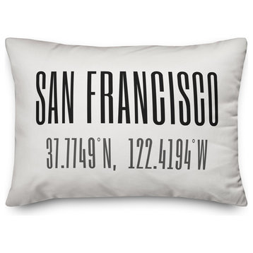 San Fransisco Coordinates Throw Pillow