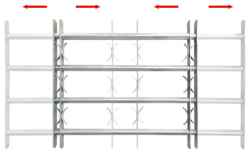 Adjustable Security Grille for Windows with 4 Crossbars 27.6