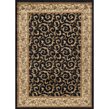 Westminster Transitional Oriental Black Rectangle Area Rug, 9'x12.6'