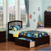 AFI Richmond Twin XL Solid Wood Bed with Storage Drawers in Espresso