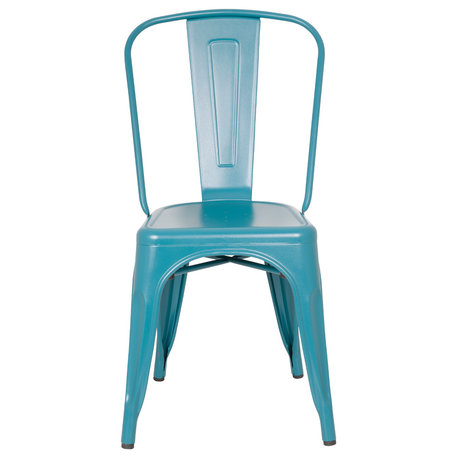 Highland Commercial Grade Metal Dining Chair, Frosted Teal (Set of 4)