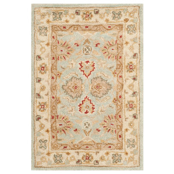 Safavieh Antiquity Collection AT822 Rug, Gray/Blue/Beige, 2'x3'