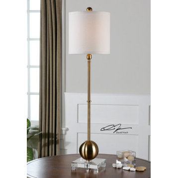 Uttermost 29935-1 Laton 1 Light Table Lamp - Brushed Brass