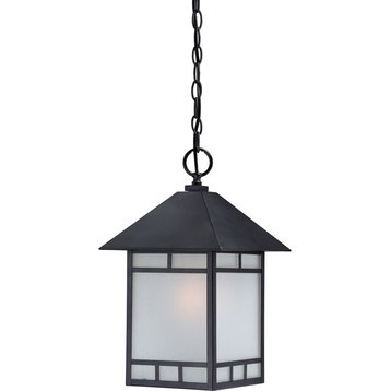 Nuvo Drexel 1-Light Outdoor Hanging Fixture, Frosted Glass, Black, 60-5604