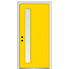 30 in.x80 in. 1 Lite Clear Right-Hand Inswing Painted Fiberglass Smooth Door