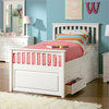 Atlantic Furniture Mate's Storage Bed with Underbed 4 Drawer Chest in White-Twin