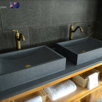 TORRENCE 23"X16" TRENDY GRAY GRANITE BATHROOM VESSEL SINK