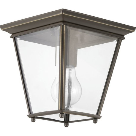 Burlington 1-Light Outdoor Flush Mount, Antique Bronze