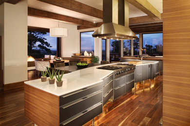 Example of a huge trendy kitchen design in Denver