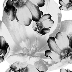 Tulip Wallpaper in Black by Brett Design - Wallpaper