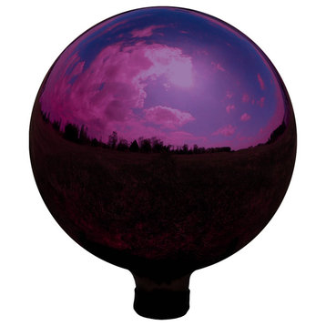 Sunnydaze Merlot Mirrored Surface Glass Outdoor Garden Gazing Ball Globe, 10"