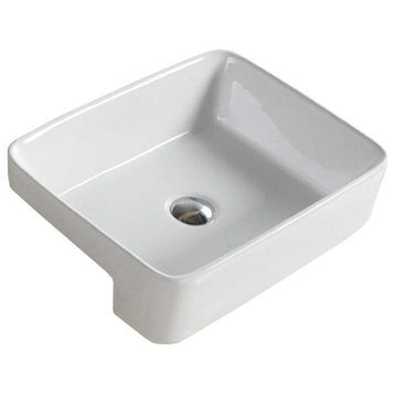 American Imagination 23.6"W Bathroom Vessel Sink, White