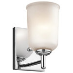 Kichler Lighting - Kichler Lighting 45572CH Shailene - One Light Wall Sconce - Shade Included: TRUEShailene One Light Wall Sconce Chrome White Opal Glass *UL Approved: YES *Energy Star Qualified: n/a  *ADA Certified: n/a  *Number of Lights: Lamp: 1-*Wattage:100w A19 bulb(s) *Bulb Included:No *Bulb Type:A19 *Finish Type:Chrome
