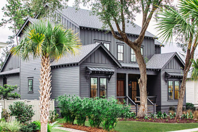 Country black exterior home photo in Charleston