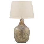 Signature Design of Ashley - Mari Table Lamp - Evoke a vintage vibe in a thoroughly modern way with the Mari table lamp. The gray-blue and light goldtone of the mercury-glass finish reflects a primitive aesthetic juxtaposed with the contemporary jar shape of this lamp. Add texture, interest and a certain je ne sais quois to your space for a look that�s all your own.