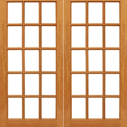 15-lite Interior Brazilian Mahogany IG Glass Double Door - Interior Doors