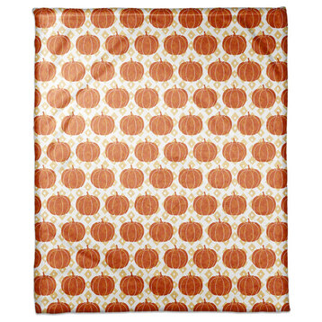 Diamond Pumpkin Pattern Fleece Throw Blanket, 50"x60"