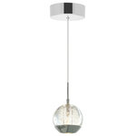 CWI Lighting - Perrier 1 Light Down Mini Pendant With Chrome Finish - Give your home office, reading nook, kitchen, living room, or dining area a subtle boost of style and luxury through the Perrier 1 Light Single Globe Pendant. This down mini pendant features a 5 inch light-emitting globe with a metallic chrome accent. Suspend it alone to add a hint of glam to corners and nooks. Suspend it in multiples to create visual interest in large open spaces. Whichever way you hang it, expect it to drop a touch of elegance to wherever it is placed. Feel confident with your purchase and rest assured. This fixture comes with a one year warranty against manufacturers defects to give you peace of mind that your product will be in perfect condition.