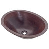 MONTEVIDEO Oval Double Wall Copper Vessel Sink, Antigua Finish, 19"