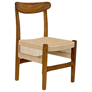 Rhea Chair, Teak With Woven Rope Set of 2