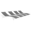 Glimpse Outdoor Patio Mesh Chaise Lounge Set of 4