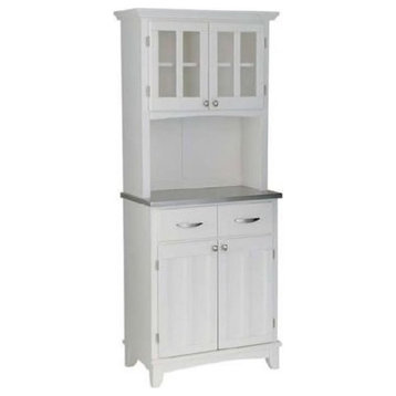 Bowery Hill Buffet with 2 Door Panel Hutch in White