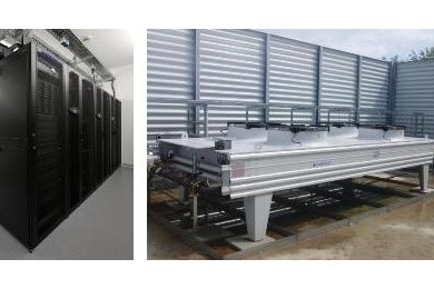 Data Center HVAC system using CHP and AdHP chiller