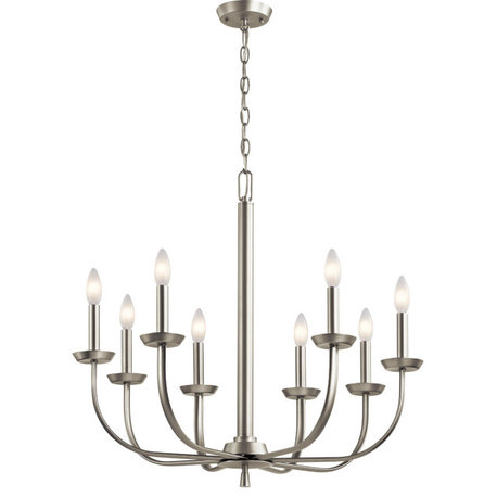 Kennewick 8 Light Chandelier, Brushed Nickel